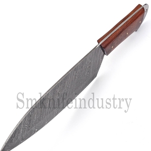 Custom Handmade Damascus Steel <b>Kitchen</b> Chef <b>Knife</b> Olive Wood Handle <b>Knife</b> (Smk1575) - Product Image 3