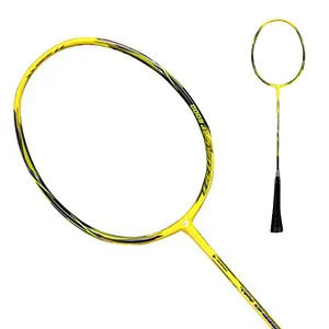 2023 Best professional yellow carbon fiber long shaft training badminton racket