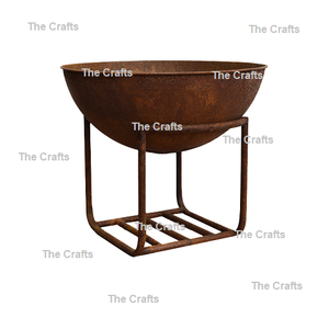 Pozo de fuego de hierro forjado con soporte y cubierta de alambre de malla Calidad de lujo Tamaño y forma personalizados Pozo de fuego al aire libre - Product Image 6