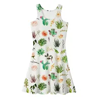 Robe décontractée de grande taille personnalisée avec logo en tricot imprimée par sublimation, débardeur côtelé à col rond et sans manches pour femmes, robes