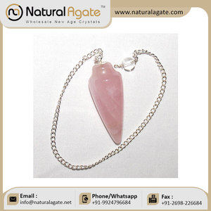 Vente en gros de cristaux de gemme naturels personnalisés guérison meilleure qualité pendule collier Quartz Rose pendule uni - Product Image 4