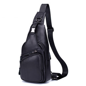 Sac de poitrine en cuir pour hommes Fashion Classic Large Capacity Business Messenger Bag 2023 - Product Image 1