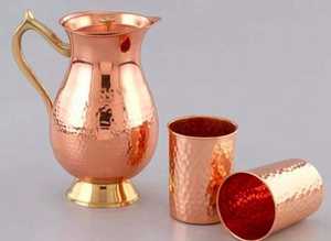 Botella de agua martillada de cobre puro 100% de alta calidad Vasos de plástico Premium para agua hirviendo - Product Image 6