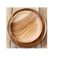 Assiette de service en bois antique, pour chargeur en bois et plaque de chargement en bois poli à la main pour le mariage à bas prix