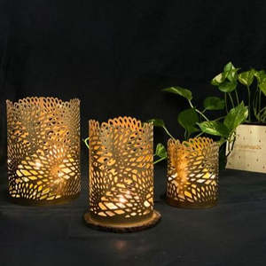 Iron Votive <b>Candle</b> <b>Holder</b> New Unique Custom Different Designs Brass <b>Copper</b> Wood Glass Crystal Made India Wedding Lighting - Product Image 3