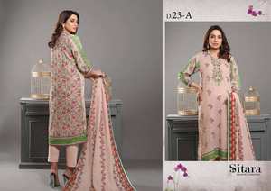 Haute qualité indien pakistanais adultes robe brodée pelouse coton Shalwar Kameez impression numérique lin matériel pour la saison estivale - Product Image 2