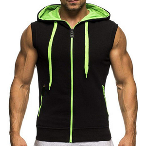Sudadera con capucha de algodón para hombre, nueva moda, para entrenamiento en gimnasio, sin mangas - Product Image 5