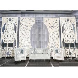 Fondo elegante para boda, Marco FRP blanco de fibra blanca tallada, paneles de escenario para boda, paneles FRP de escenario - Product Image 1