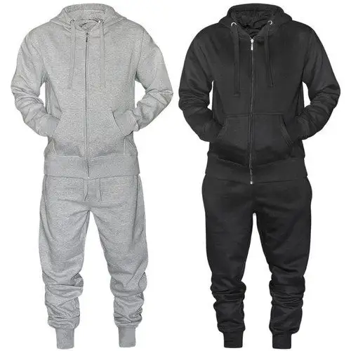 Tracksuit Cotton Hoody Sweat Suits Wholesale Jogging Suits for Men Plain Sport Black and Gray Adults Customized Logo Printing