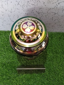 Brassworld India Engraved Purple and Silver Cremation Urn Funeral Supplies - Product Image 3