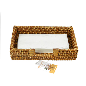 Porte-serviettes en rotin marron rectangulaire Plateau à papier en gros pour hôtels et restaurants fabriqué au Vietnam - Product Image 1