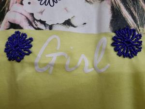 Marca de gama alta de verano para niñas, ropa de punto informal para niños, Camisetas estampadas de manga corta teñidas, cuello redondo para exteriores, Bangladesh - Product Image 2