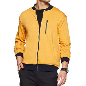 Chaqueta con Logo personalizado para hombre, chaqueta unisex de talla grande, estilo Bomber, con mangas de cuero, venta al por mayor - Product Image 5