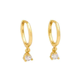 ROXI Fashion ins Valentine's Day Gift Zircon Pendant Huggies Earrings Rhodium Plated