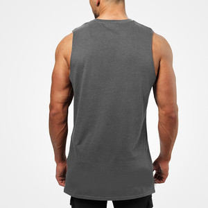 Camiseta sin Mangas para Hombre, Informal, Deportiva, de Verano, 100% Algodón, con Logotipo Personalizado, Precio al por Mayor, Color Sólido, Cuello Redondo - Product Image 5