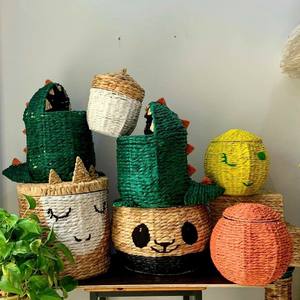 Paniers de rangement en jacinthe d'eau naturelle de haute qualité du Vietnam avec poignées bac organisateur d'approvisionnement moderne - Product Image 5