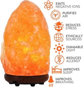 Lampes en cristal de sel blanc naturel de l'Himalaya, 2 à 4 lb (1,5 à 1,8 kg), base en bois, lampes en sel naturel - Product Image 6