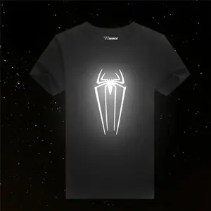 Heat transfer spider reflective printed t shirts, custom printed t shirt