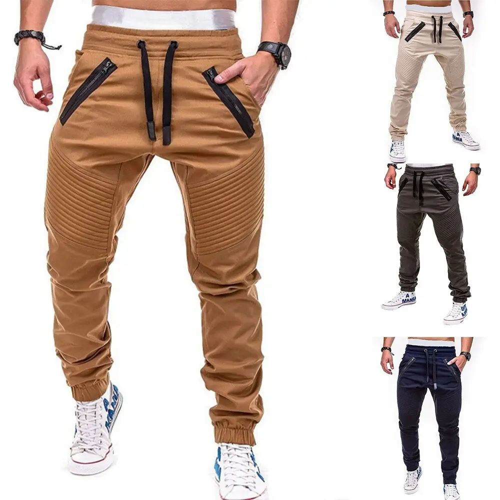 NEW Men Casual Joggers Pants Solid Thin Cargo Sweatpants Male Multi-pocket Trousers New Mens Sportswear cargo pants