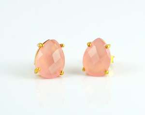 Natural Gemstones Tear <b>Drop</b> Shape 925 <b>Sterling</b> <b>Silver</b> Gold Vermeil Prong Set Stones Size12x9mm Healing Energy Stone Stud <b>Earring</b> - Product Image 5