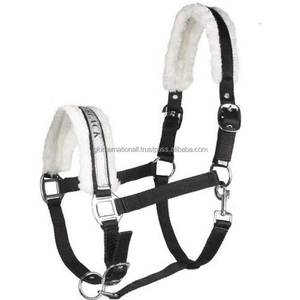 Dos-nu de cheval en Nylon avec ruban coloré argent, couvre-chef réglable en fausse fourrure douce et sur la mâchoire, 100% - Product Image 1