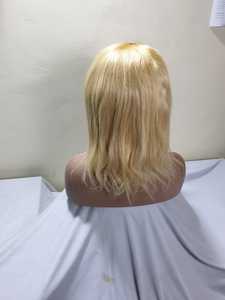 613 belles perruques droites 100% cheveux humains blonds et couleur naturelle faisceaux de trame fermeture frontale cheveux entièrement alignés - Product Image 6