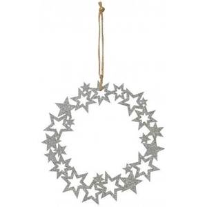 Guirlande d'étoiles argentées, nouveau design fantaisie, décoration de luxe, vente en gros, qualité supérieure, forme ronde, fournitures de guirlande d'étoiles argentées en provenance d'Inde - Product Image 1