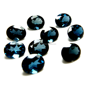 พลอยทรงหลวมเหลี่ยมเพชรพลอยลอนดอนสีฟ้าขนาด6x4มม. 100% อินเดียได้รับการรับรองจากธรรมชาติ - Product Image 5