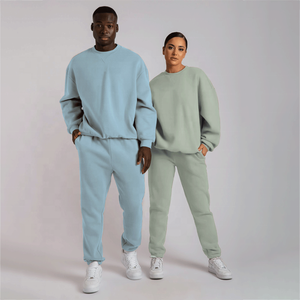 Top quality manufacturer unisex <b>plain</b> <b>sweatshirt</b> with jogger pants two piece sets - Product Image 4