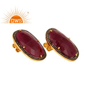 Boucles d'oreilles en pierre précieuse, bijou pour mariage en argent Sterling, pavé de pierres précieuses, vente en gros, fait à la main, livraison gratuite - Product Image 2