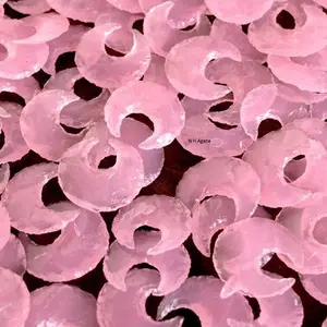 Natural Hot Quality Rose Quartz Crescent Moon Handmade Wholesale Moon Arrowhead For Bulk Supplier