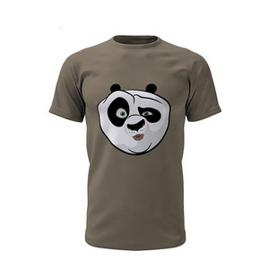 T-shirt imprimé à col rond de couleur verte à bas prix pour hommes 90% coton et 10% élasthanne - Product Image 2