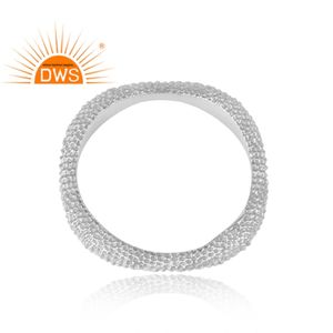 Anillo de Eternidad de Plata de Ley 925 con Textura Artesanal India, Joyería de Plata Lisa al por Mayor, Colección Vintage - Product Image 4