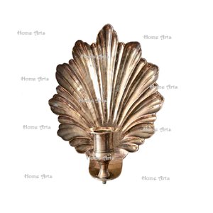 Bougeoir mural au design admirable bougeoir en métal couleur or bougeoir en forme de feuille bougeoir de taille personnalisée - Product Image 1