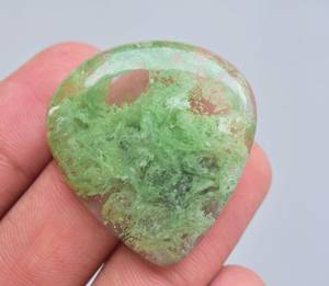 Green Cherry Quartz Cabochon Garden Moss Quartz Gemstone Wholesale Green Strawberry Aqua Cherry Quartz - Product Image 4