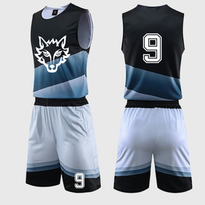 Conjuntos de Uniformes de Baloncesto Personalizados para Hombre, Jersey Deportivo y Pantalones Cortos de Poliéster Transpirable, Azul Cielo y Negro, Sublimación - Product Image 2