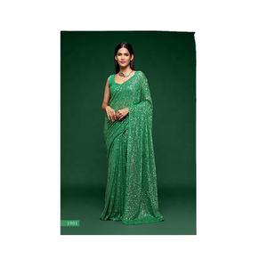 Georgette-Partywear bordado con lentejuelas para mujer, hermoso Partywear para boda y fiesta, precio asequible - Product Image 1