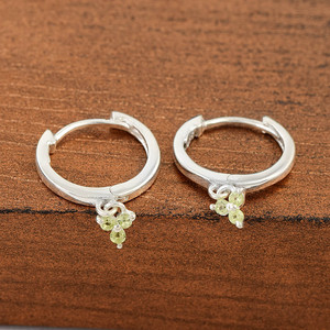 Pendiente de piedras preciosas de peridoto verde Natural, Plata de Ley 925 sólida, chapado en oro, aro pequeño, joyería fina de moda, proveedor mayorista - Product Image 3