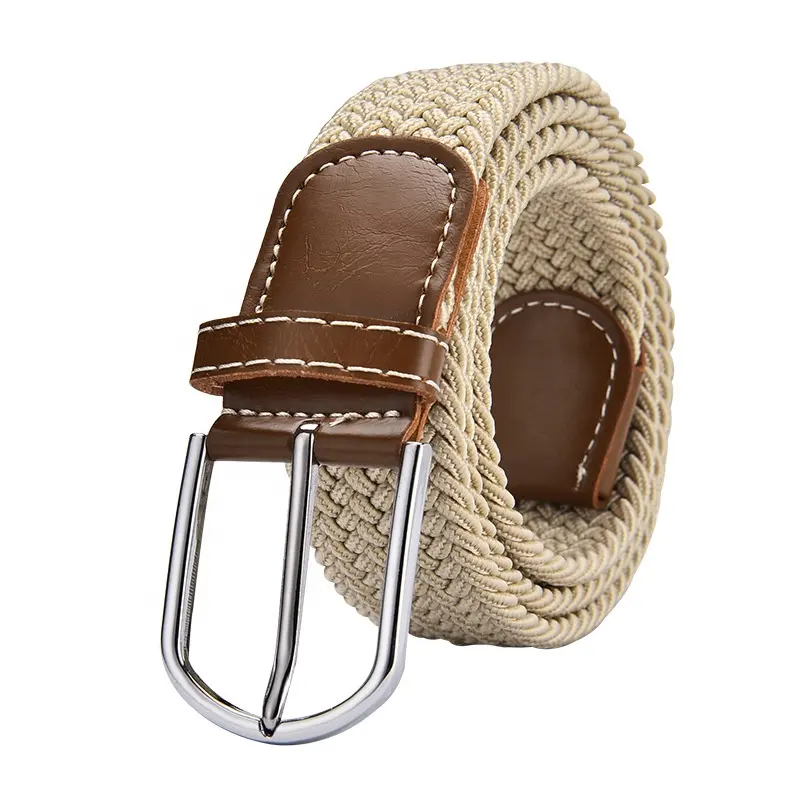 Wholesale fabric cotton belts mens adjustable elastic canvas belt