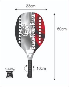 Raquettes de beach tennis et de padel sur mesure avec filet en fibre de carbone, face de 20 mm, poids de 310-330 g, logos et combinaisons de couleurs - Product Image 3