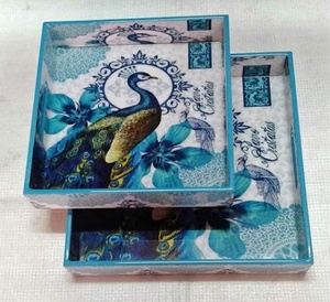 ถาดเสิร์ฟไม้เคลือบเงาพิมพ์ลายสำหรับใส่ถ้วยชา ถาดเสิร์ฟเรซิ่นแบบกำหนดเองสำหรับโรงแรมหรือร้านอาหาร - Product Image 3
