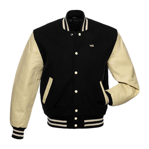 New Wholesale <b>Men</b> Custom High Quality Windproof Breathable Casual Cotton Polyester Fleece Varsity Jacket Embroidery - Product Image 1