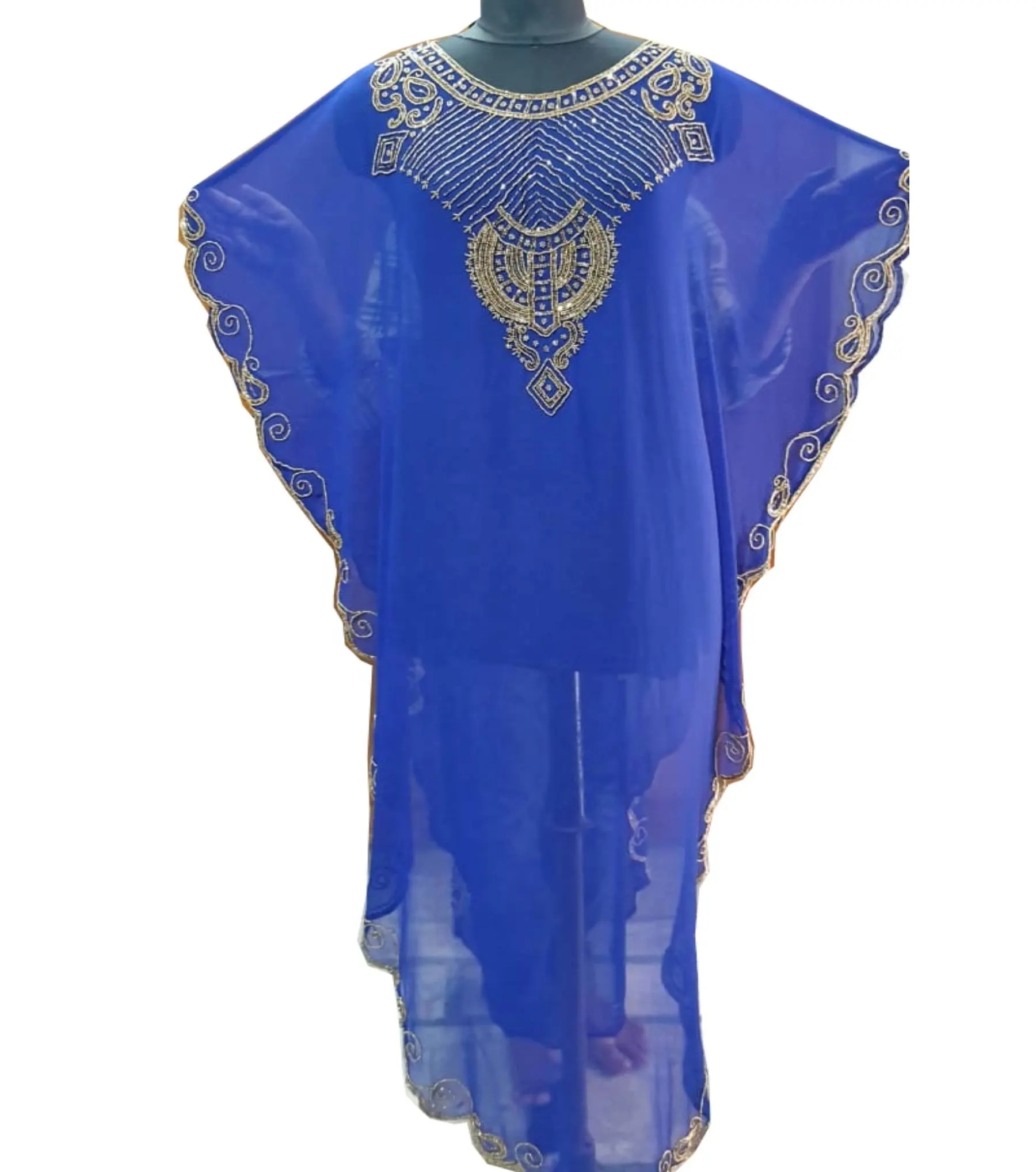 Nuovo di Stile Dubai Sequins In Rilievo Abaya Abiti Kafhtan
