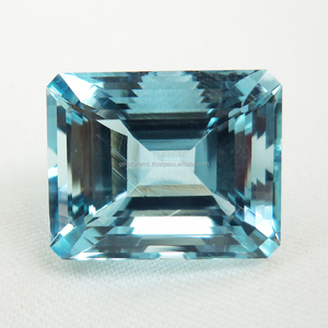 พลอยอะความารีนสีน้ำเงินทรงสี่เหลี่ยมผืนผ้าและแปดเหลี่ยม ขนาดใหญ่ คุณภาพ 3A รูปทรงผสมเหลี่ยมเพชรพลอย สำหรับทำเครื่องประดับ - Product Image 4