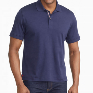 Men's Solid <b>Blue</b> Short Sleeve <b>Polo</b> <b>Shirt</b> 100% Cotton Knitted Casual Breathable Regular Fit - Product Image 6