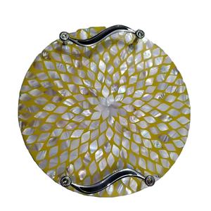 Prix direct usine 2026 Nouveau design Plateau de service Ramadan Eid en nacre incrustée, plateau rond en nacre pour la maison, l'hôtel, le mariage - Product Image 1