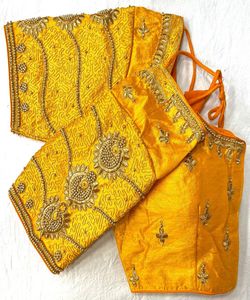 Fabuleux georgette broderie séquence travail prêt à porter blouse festival porter meilleur prix fabrication ethnique vêtement surat alphanumero - Product Image 3