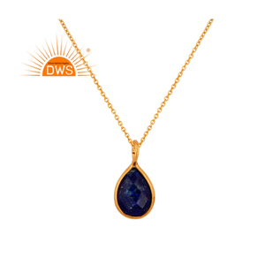 Meilleur Vente 925 En Argent Sterling Pendentif Collier Bleu Corindon Pierres Précieuses Pendentif Collier Bijoux Fabricant - Product Image 1