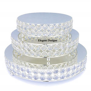 Support à gâteau en métal, Design fleur, de forme ronde, fait à la main, fantaisie, de haute qualité, décoratif, de luxe, meilleure vente - Product Image 5