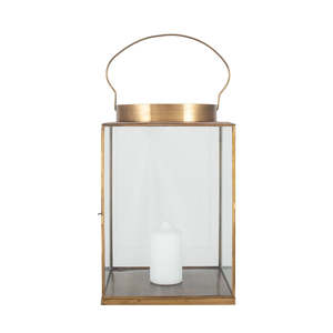 Handmade Glass <b>Lantern</b> Hurricane Candle Holder with Handle <b>Brass</b> Antique Finish Scented for Christmas Home Decor - Product Image 4
